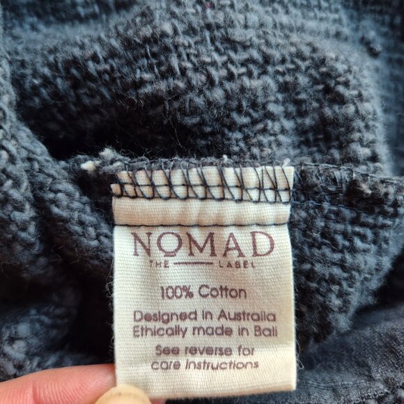 NWT Nomad The Label Bloom Kimono Sleeve Shrug Open Front Black Raw Cotton - Picture 13 of 16